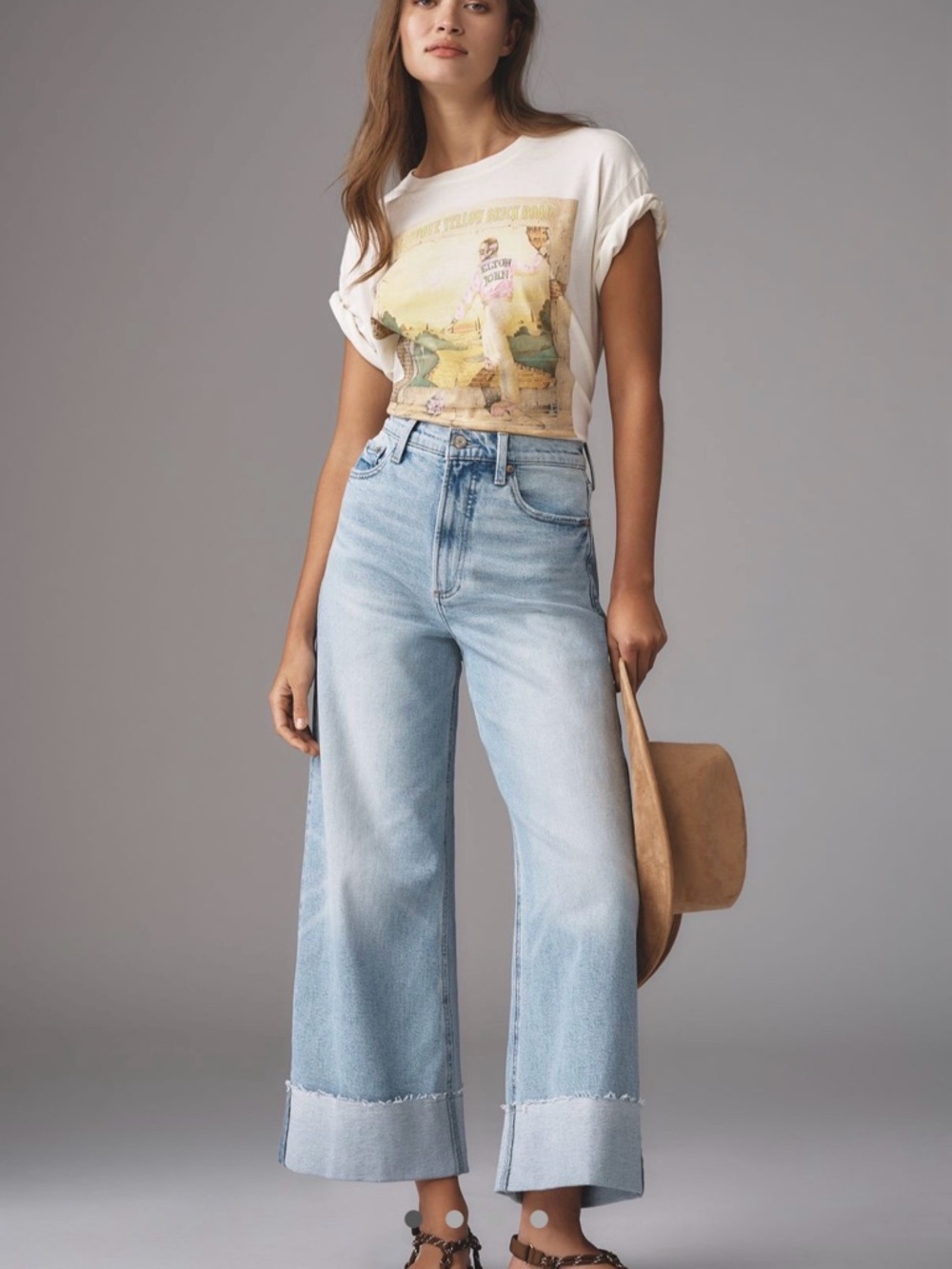 pistola Light Wash Wide-Leg High-Rise Jeans